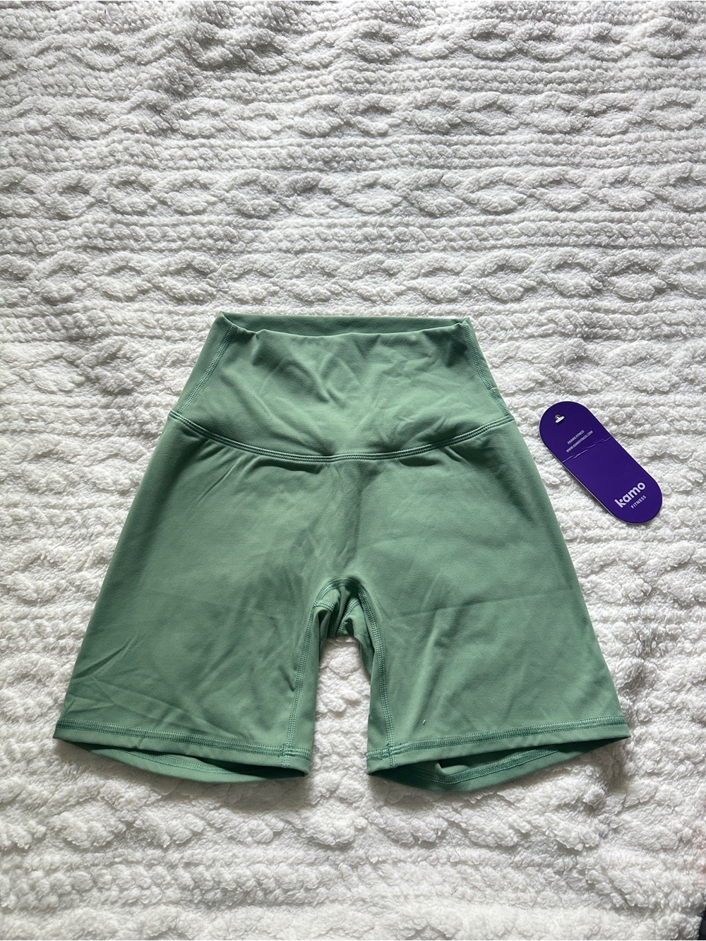 High-Waist Sage Green Women's Bike Shorts